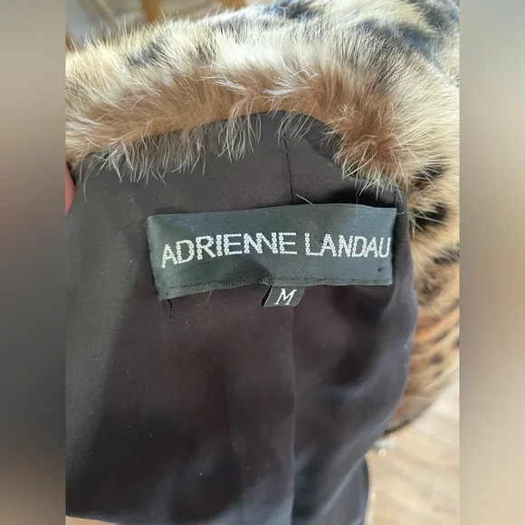 Adrienne Landau Real Fur Vest- Leopard/Jaguar Print - Picture 7 of 7